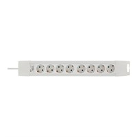 Deltaco Power Strip - 8 eluttag typ F, 5.0 m kabellängd, vit